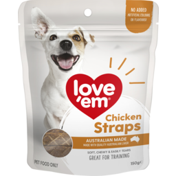 Photo of Love'em Chicken Straps Dog Treats