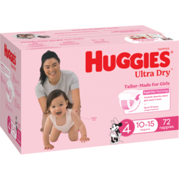 Photo of Huggies Ultra Dry Nappies Toddler Girl Size 4 72pk