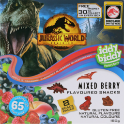Photo of Iddy Biddy Flavoured Snacks Mixed Berry Jurassic World 8 Pack
