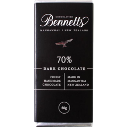 Photo of Bennetts Of Mangawhai Dark Chocolate 70% Bar