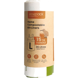 Photo of Ecopack Compostable Kitchen Bin Liners Large 36L 15Pack