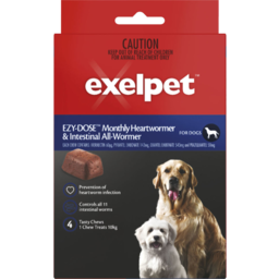 Photo of Exelpet Ezy Dose Monthly Heart & Intestinal All Wormer For Dogs 4 Tasty Chews