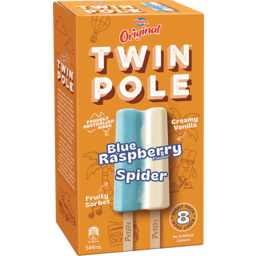 Photo of Peters Twin Pole Blue Raspberry Spider Ice Block 8 Pack