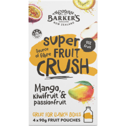 Photo of Barkers Super Fruit Crush Drink Mango Kiwifruit & Passionfruit 4 Pack