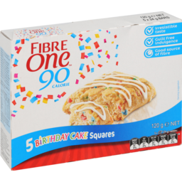Photo of Fibre One 90 Calorie Birthday Cake Squares 5 Pack 24g 24g
