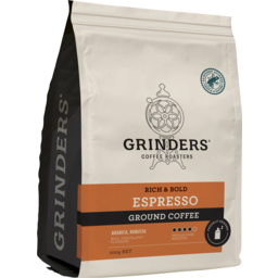 Photo of Grinders Coffee Roasters Espresso Ground Coffee 200g