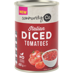 Photo of COMMUNITY CO TOMATO DICED 400GM