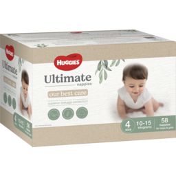 Photo of Huggies Ultimate Nappies Size 4 (10-15kg) 58 Pack 