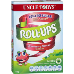 Photo of Uncle Tobys Roll-Ups Strawberry Fun Prints Snacks Made With Real Fruit