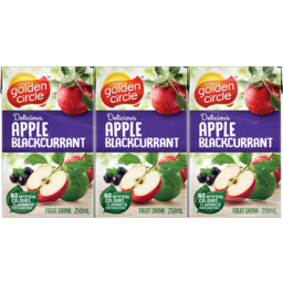 Photo of Fruit Drink, Poppers Golden Circle Apple Blackcurrant 6 x 250 ml
