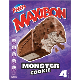 Photo of Peters Maxibon Monster Cookie Ice Creams 4 Pack 620ml