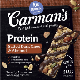 Photo of Carmans Protein Salted Dark Chocolate & Almond Bars 5 Pack 200g