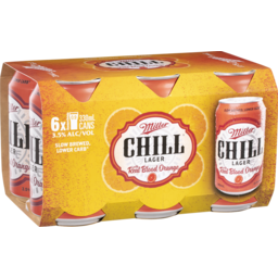 Photo of Miller Chill With Blood Orange Cans 4% 6 Pack Cans 330ml