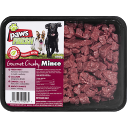 Photo of Paws Fresh Gourmet Chunky Mince Dog Food 600g