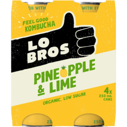 Photo of Lo Bros Orange, Pineapple And Lemon Kombucha 4 X 250ml