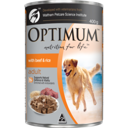 Photo of Optimum Adult Dog Food With Beef & Rice 400g Can 400g
