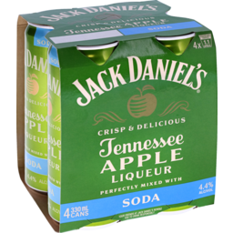 Photo of Jack Daniel's Tennessee Apple Liqueur Mixed With Soda 4 Pack X 330ml