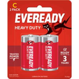 Photo of Eveready Red Label Heavy Duty C Batteries 2 Pack