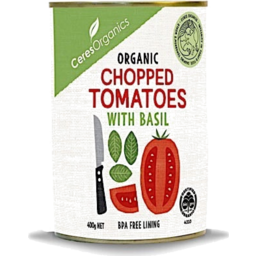 Photo of CERES ORGANIC Org Chopped Tomatoes With Basil