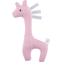 Photo of E&K Giraffe Rattle Pink Plaid