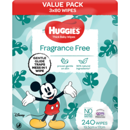 Photo of Huggies Fragrance Free Thick Baby Wipes 240 Pack
