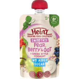 Photo of Heinz Pear Berry & Oat Smoothie With Greek Style Yoghurt 8+ Months Mashed Pouch