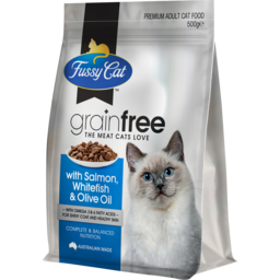 Photo of Fussy Cat Dry Cat Food Grain Free Salmon Whitefish & Olive Oil 500g