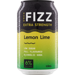 Photo of Hard Fizz Extra Strength Lemon Lime Alcoholic Soda 6% 330ml