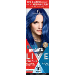 Photo of Schwarzkopf Live Colour Electric Blue Ultra Brights 10 Washes Semi Permanent Hair Colour 75ml