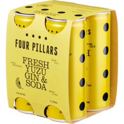 Photo of Four Pillars Fresh Yuzu Gin & Soda Can 4x250ml
