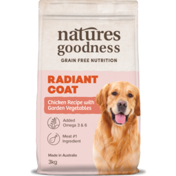 Photo of Natures Goodness Grain Free Adult Dry Dog Food Radiant Coat Chicken With Garden Vegetables 3kg 3kg