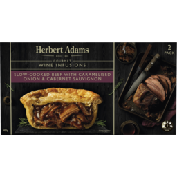 Photo of Herbert Adams Slow Cooked Beef With Caramelised Onion & Cabernet Savignon Pies 2 Pack
