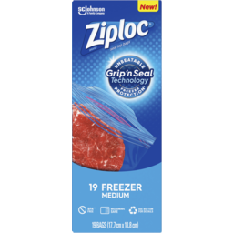Photo of Sc Johnson Ziploc Freezer Medium Seal Top Bags 19 Pack
