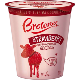 Photo of Brownes Dairy Natural Yoghurt With Strawberry 170gm