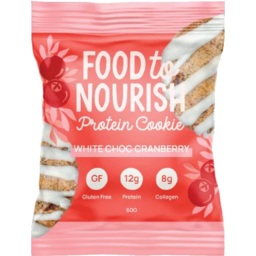 Photo of Food To Nourish Cookie Protein White Choc Cranberry 60g