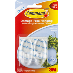 Photo of Command™ Clear Medium Hooks 2pk (Medium)