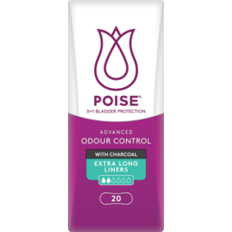 Photo of Poise Advanced Odour Control Extra Long Liners 20 Pack