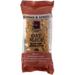Photo of All Natural Bakery Almond & Apricot Organic Oat Slice 100g