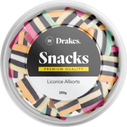 Photo of Drakes Snacks Licorice Allsorts Tub