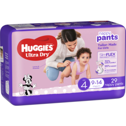 Photo of Huggies Ultra Dry Nappy Pants Girl Size 4 (9-14kg) 29 Pack 