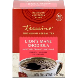 Photo of TEECCINO Lions Mane Rhodiola Tea 10 Bags