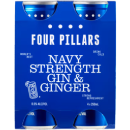 Photo of Four Pillars Navy Strength Gin & Ginger 4x250ml