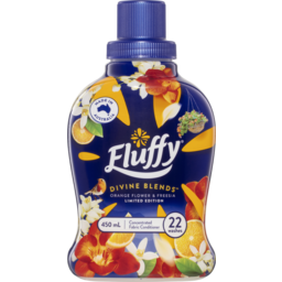 Photo of Fluffy Concentrate Liquid Fabric Softener Conditioner, , 22 Washes, Orange Flower & Freesia, Divine Blends