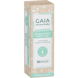 Photo of Gaia Natural Baby Biodegradable Nappy Bags 50pk