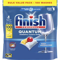 Photo of Finish Quantum Dishwashing Bulk Value Pack Lemon 100 Pack