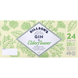 Photo of Billson's Gin & Elderflower 24 X 355ml 24.0x355ml