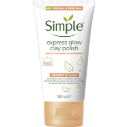 Photo of Simple Protect & Glow Clay Polish Express Glow Exfoliating Cleanser 150ml