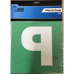 Photo of Jack Hammer Green/White See Through P Plate each