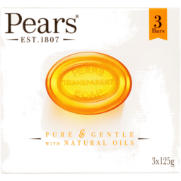 Photo of Pears Pure & Gentle With Natural Oils Transparent Soap 3 Pack X 125g 125g