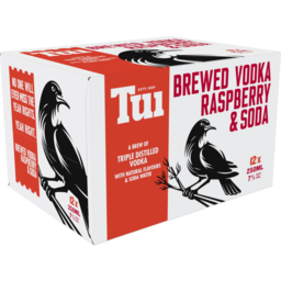 Photo of Tui Vodka 7% Raspberry & Soda 12x250ml Cans